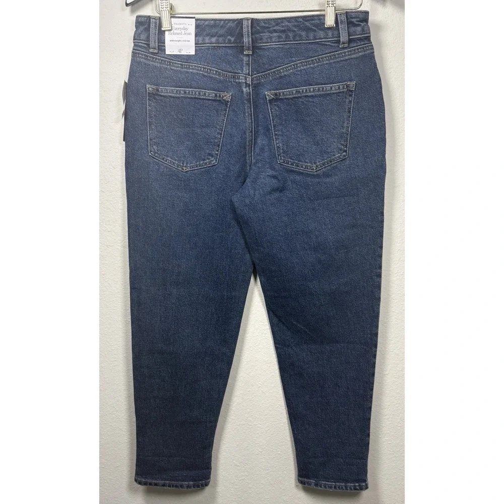 NWT Talbots Everyday‎ Relaxed Jeans Ankle Mid Rise Medium Cooper Wash 4P Stretch
